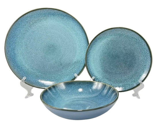 Ceramic Dinnerware Sets 12pieces reactive color